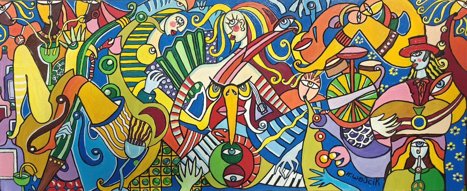 Sacrée soirée Henri Wojcik Original painting for sale
