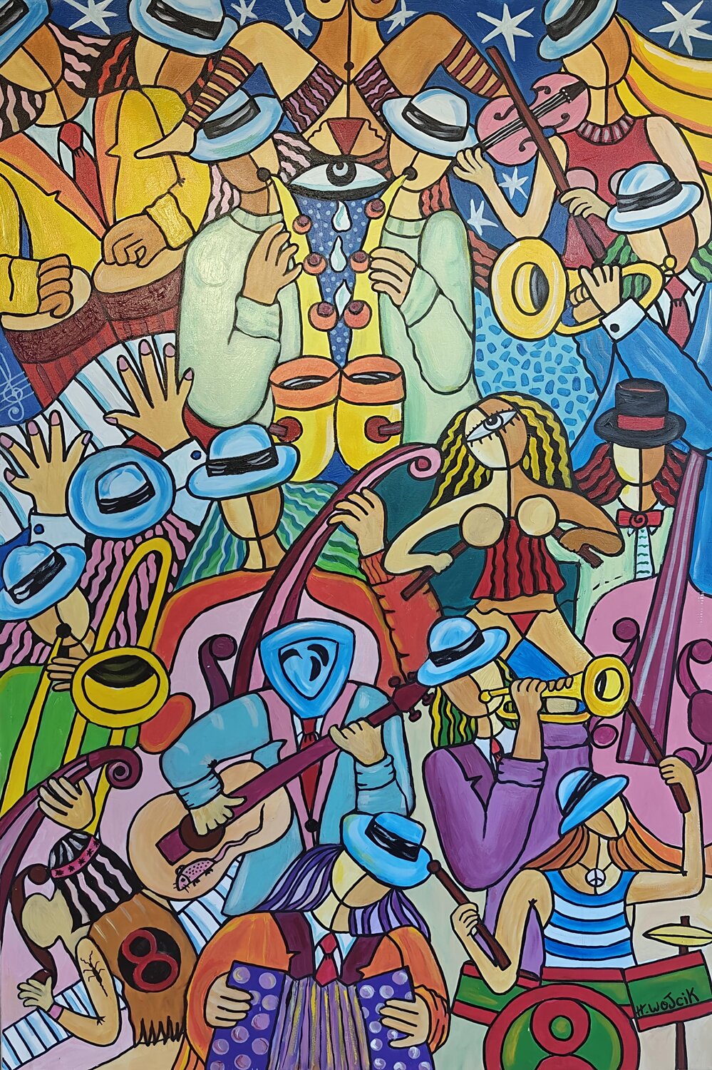 MUSES'IK Henri Wojcik Original painting for sale