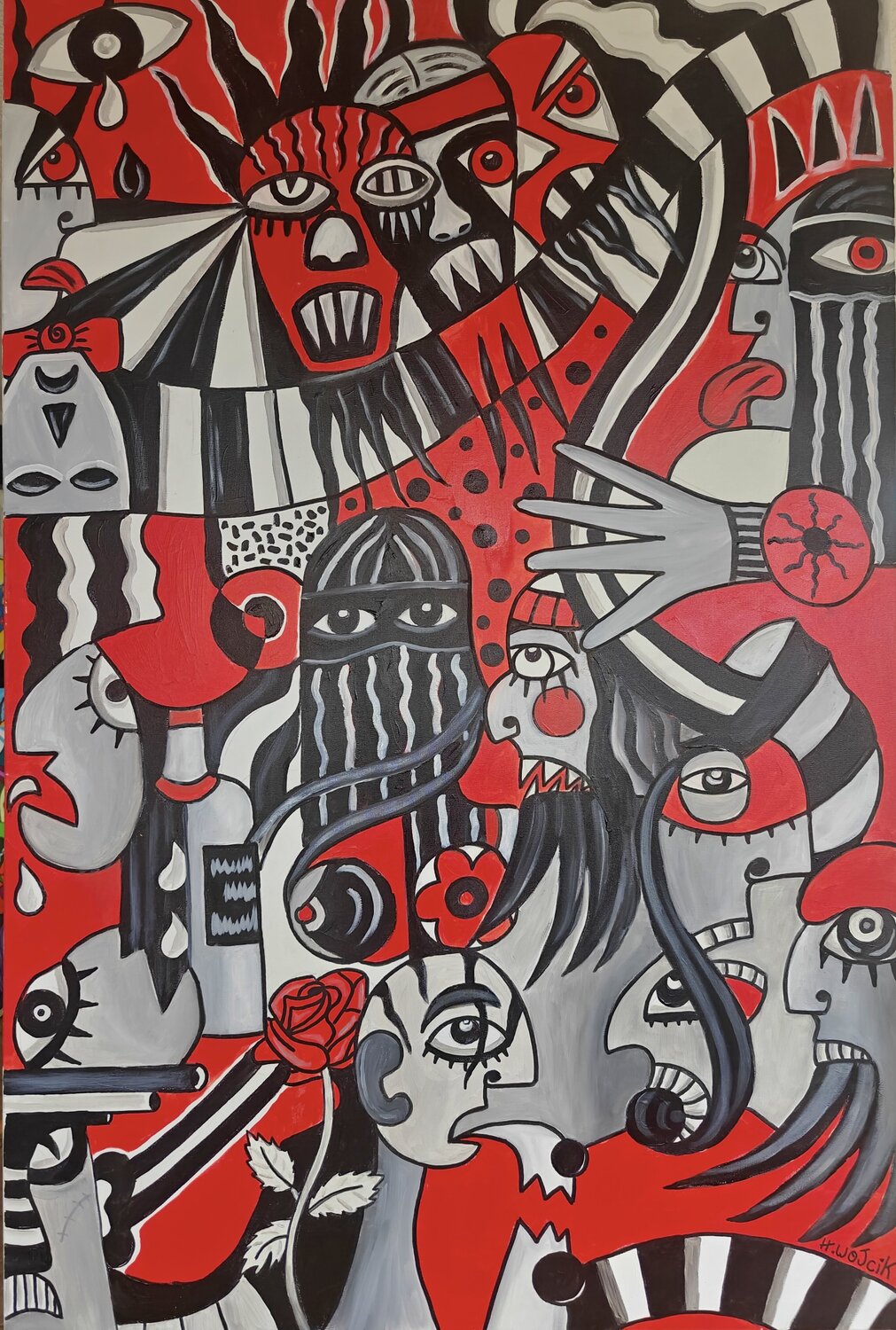 L'oeil du Chaos Henri Wojcik Original painting for sale