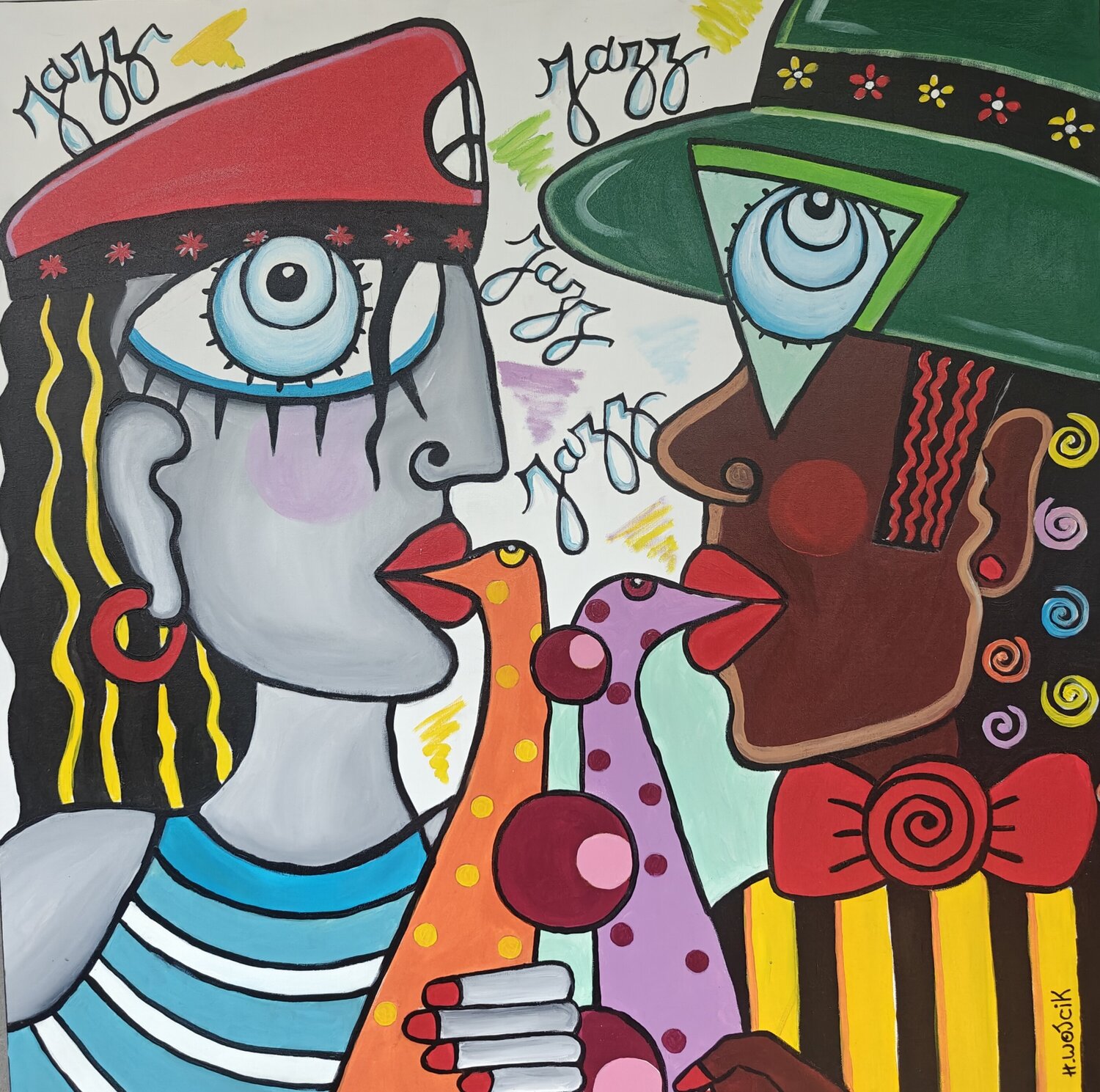 Jazz à Antibes Henri Wojcik Original painting for sale