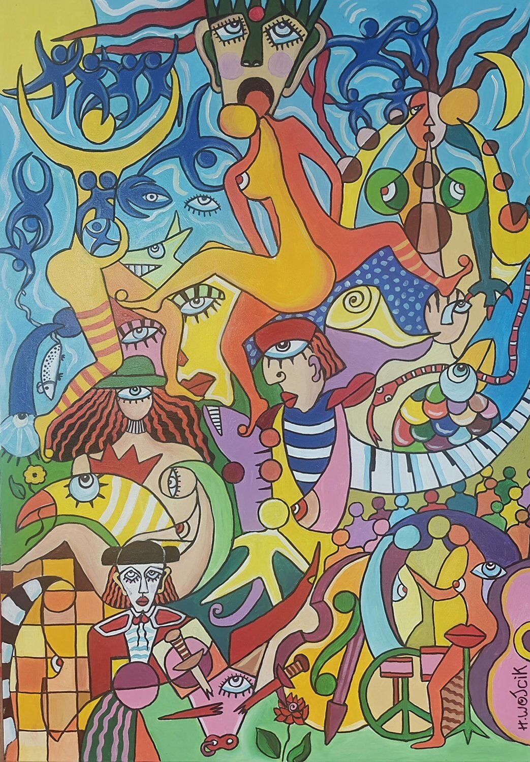 Folie des regards Henri Wojcik Original painting for sale