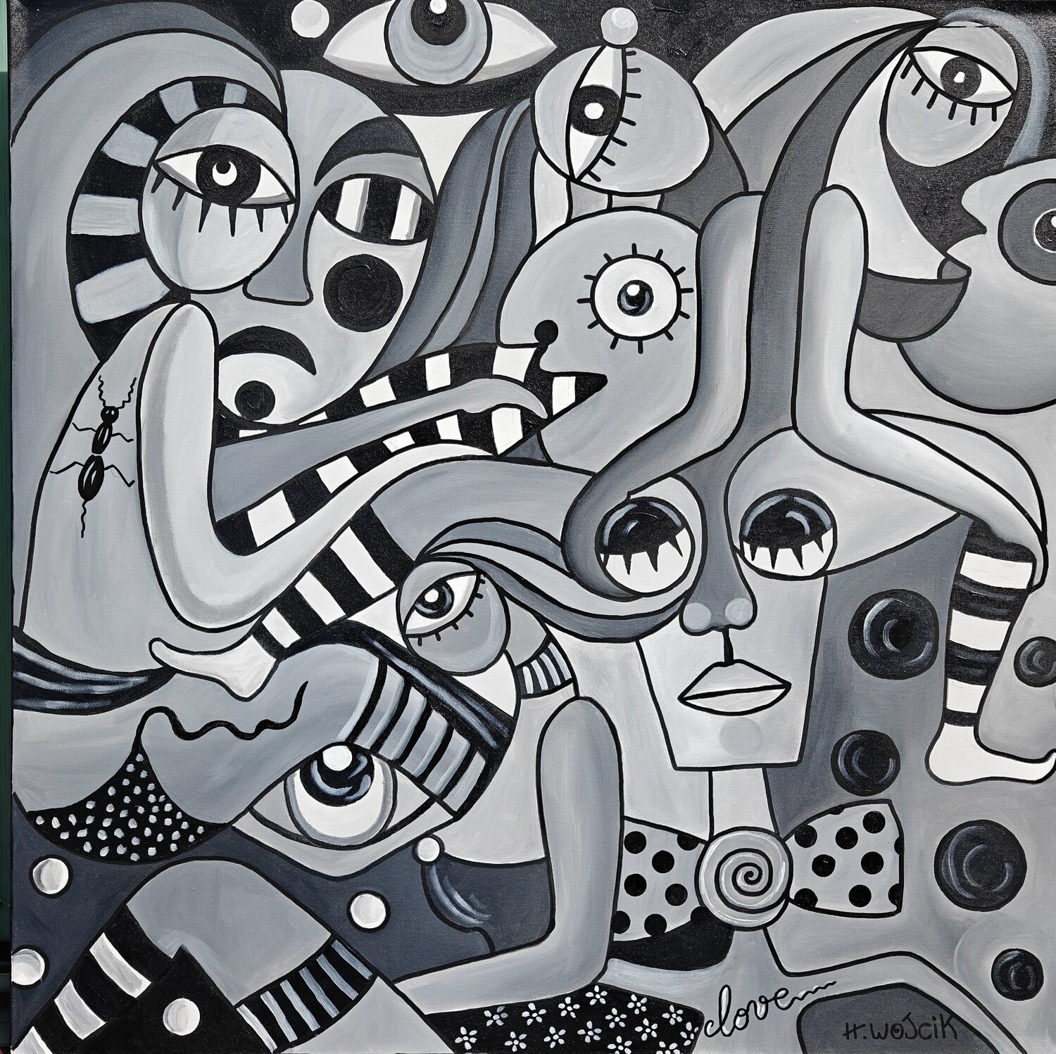 Snob'art Henri Wojcik Original painting for sale