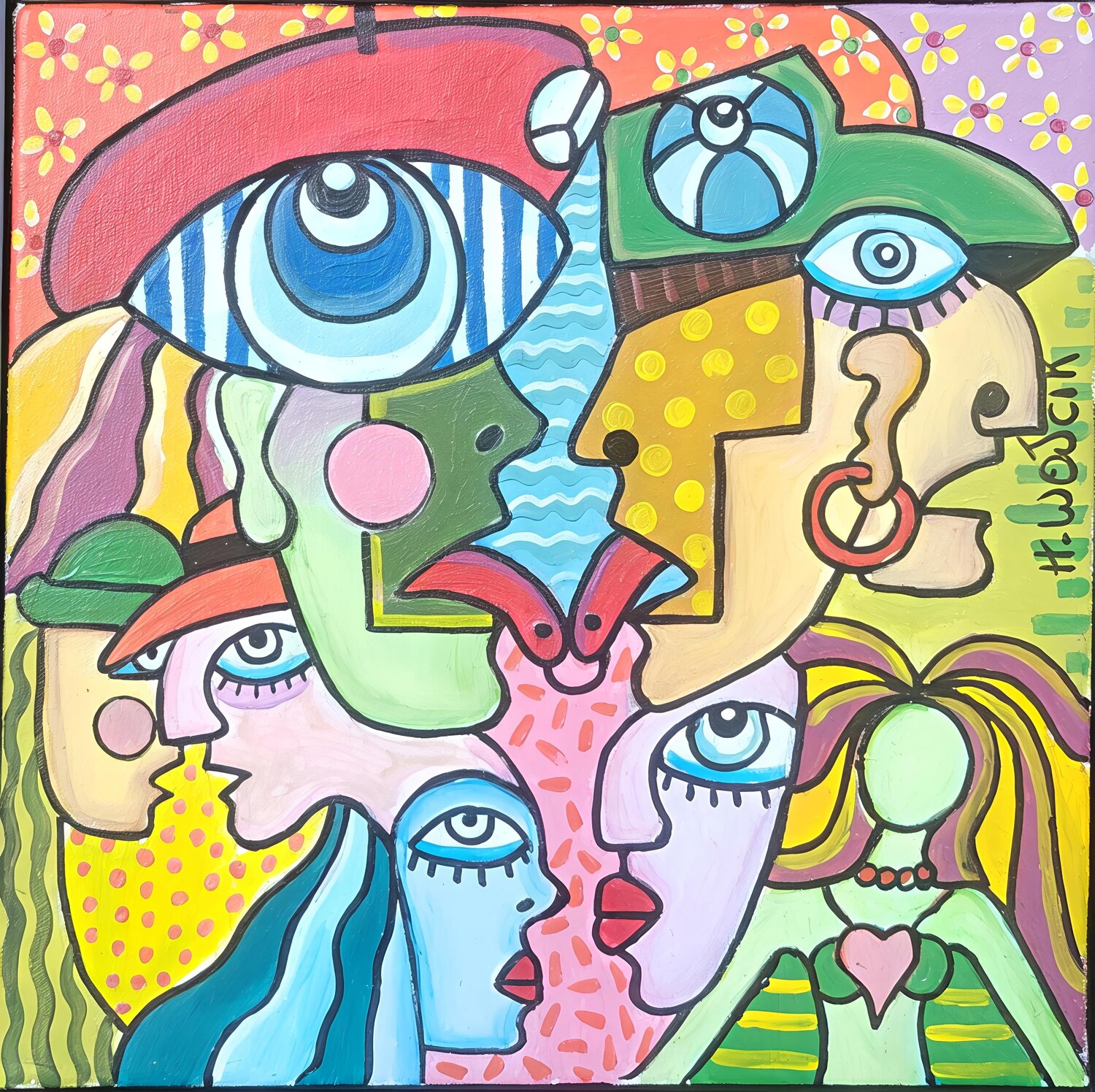 Baiser volé Henri Wojcik Original painting for sale