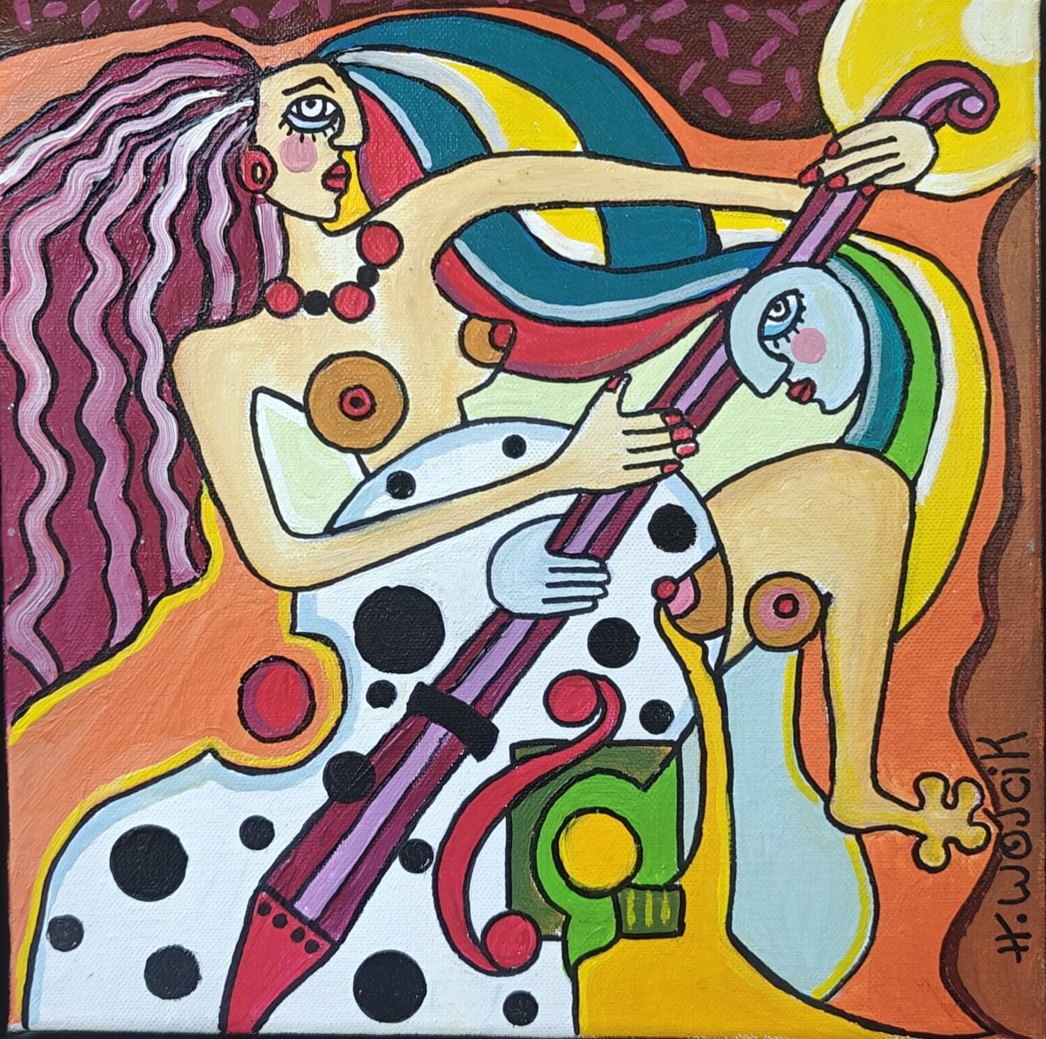 Sensuellement Henri Wojcik Original painting for sale