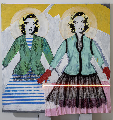 Les deux Marilyn by Johanne Cinier, Painting for Sale on Select
