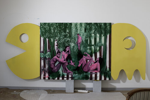 Le nouveau déjeuner sur l’herbe by Johanne Cinier, Painting for Sale on Select