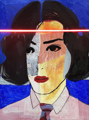 Portrait à la cravate by Johanne Cinier, Painting for Sale on Select
