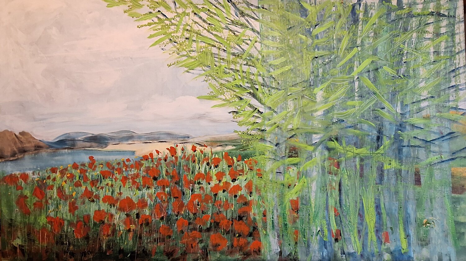 Mohnbaumlandschaft Fritz Vogel Original painting for sale