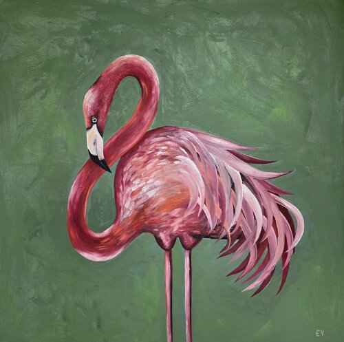 "Pink flamingo" by Erika Vilimaitytė, Painting for Sale on Select