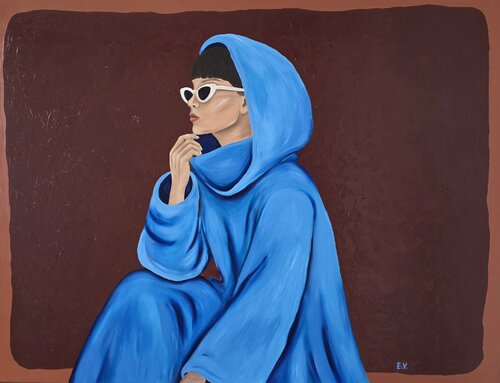 "The blue shelter" by Erika Vilimaitytė, Painting for Sale on Select