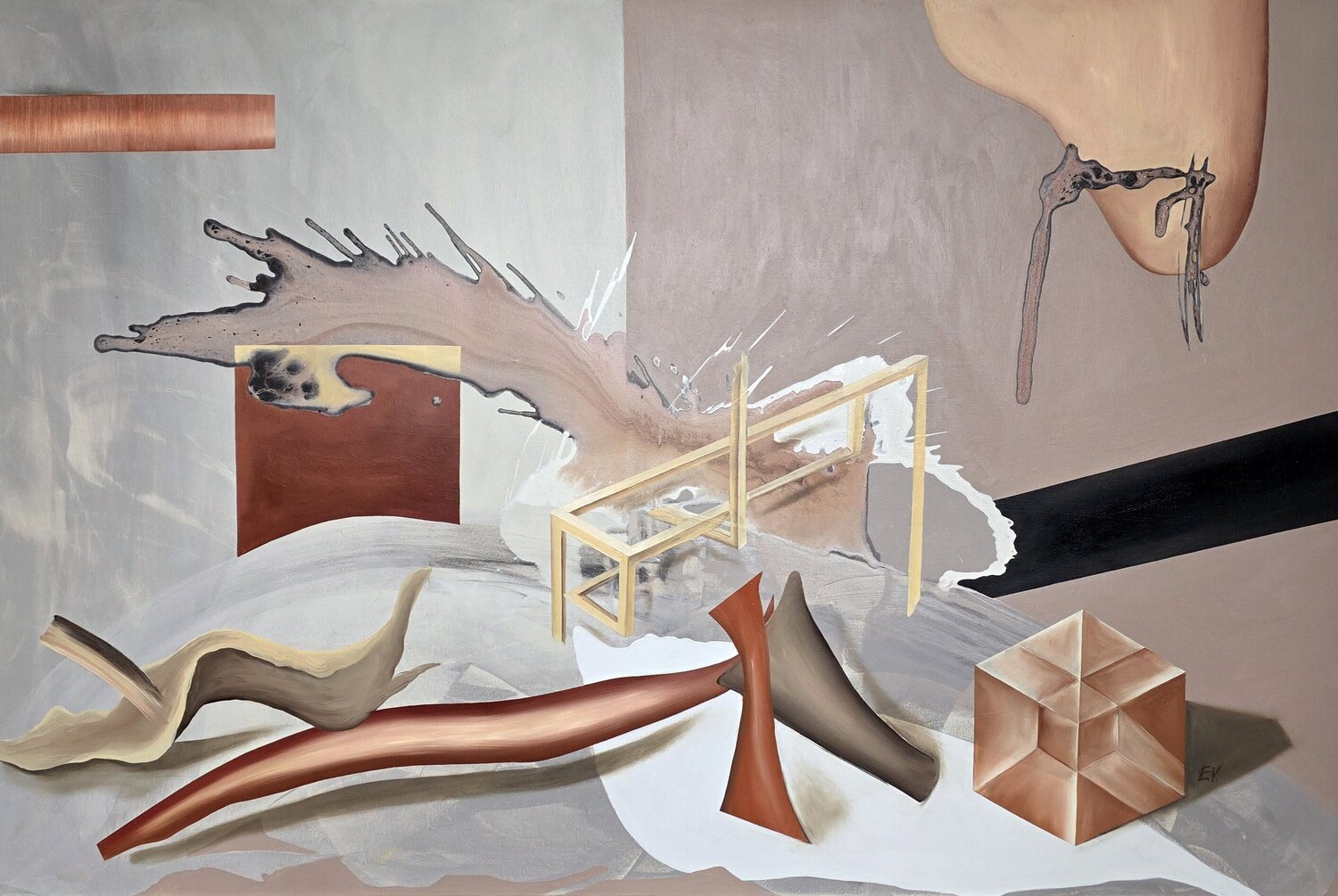 "Constructing absence" Erika Vilimaitytė Original painting for sale