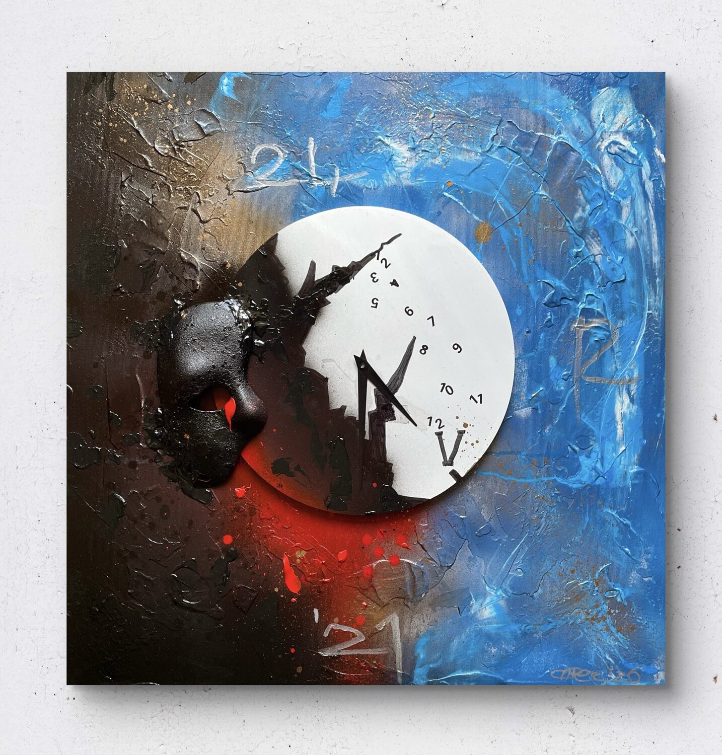 Autoritratto astratto Cristiano Cavedon Original painting for sale