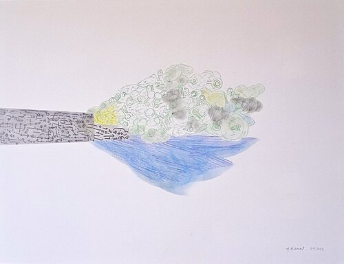 Jaillissement by yves minssart, Drawing for Sale on Select