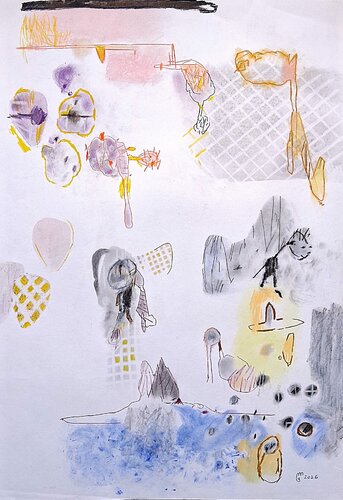 Éclatement by yves minssart, Drawing for Sale on Select