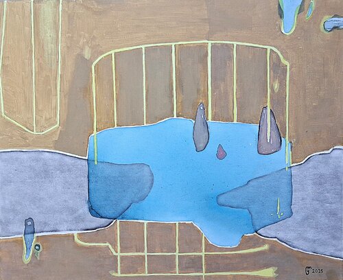 Lac bleu by yves minssart, Painting for Sale on Select