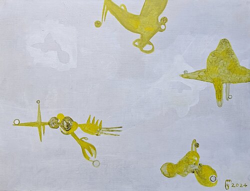 Formations jaunes by yves minssart, Painting for Sale on Select