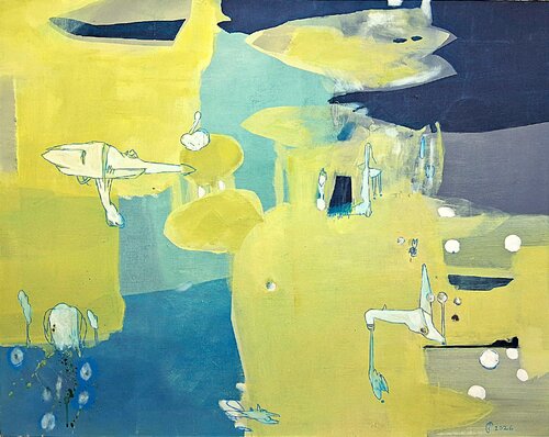 Éclosions blanches by yves minssart, Painting for Sale on Select