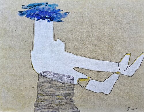 Personnage blanc by yves minssart, Painting for Sale on Select