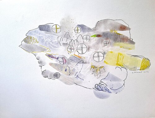 Enclos céleste by yves minssart, Drawing for Sale on Select