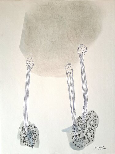 trois cascades by yves minssart, Drawing for Sale on Select
