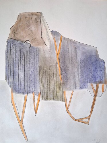 masse bleue by yves minssart, Drawing for Sale on Select