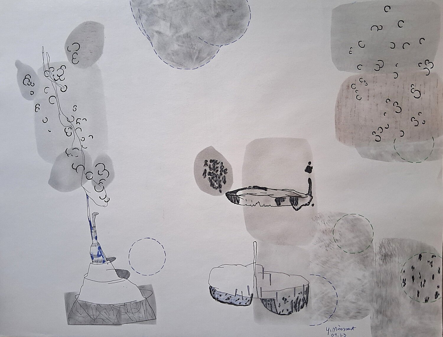 Géologismes yves minssart Drawing for sale