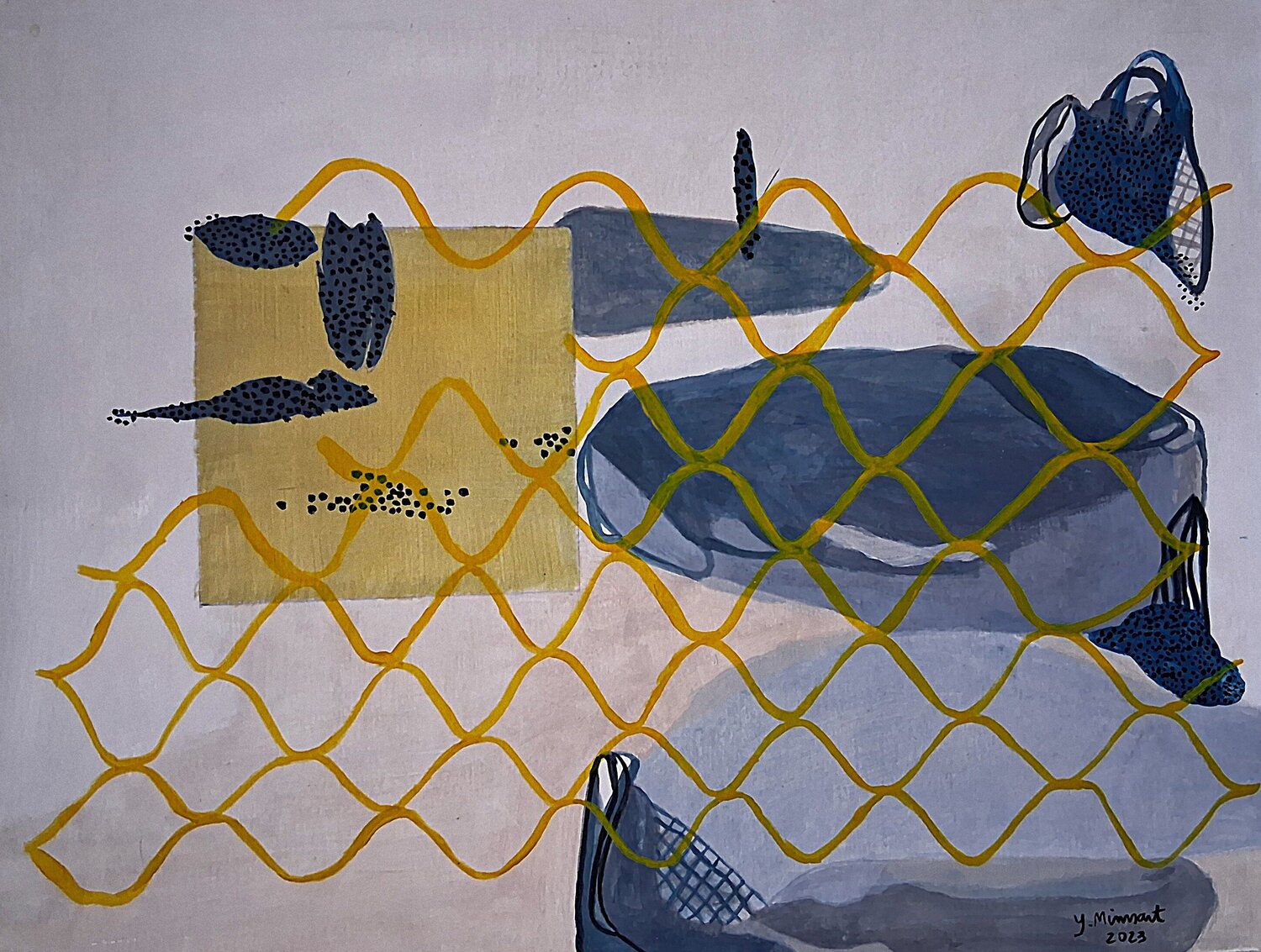 Filet jaune yves minssart Original painting for sale