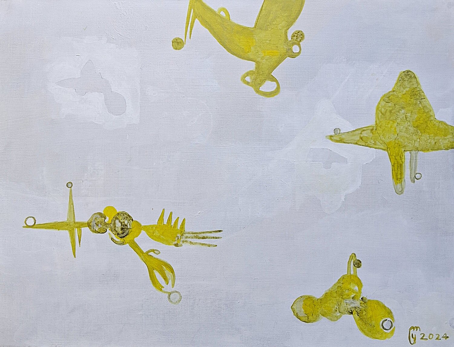 Formations jaunes yves minssart Original painting for sale