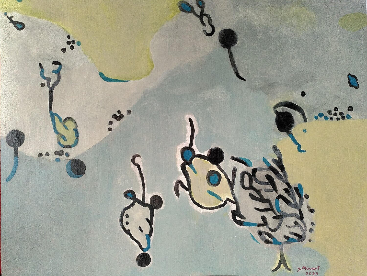 Entropie noire yves minssart Original painting for sale