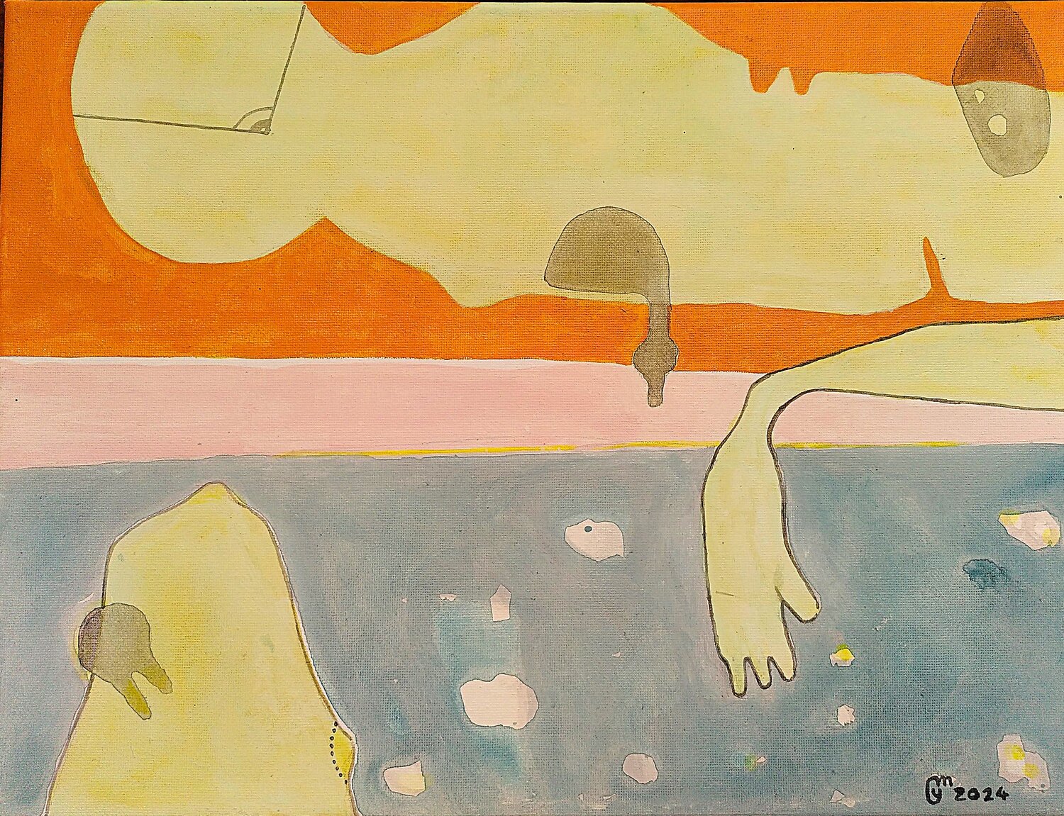 En apesanteur yves minssart Original painting for sale