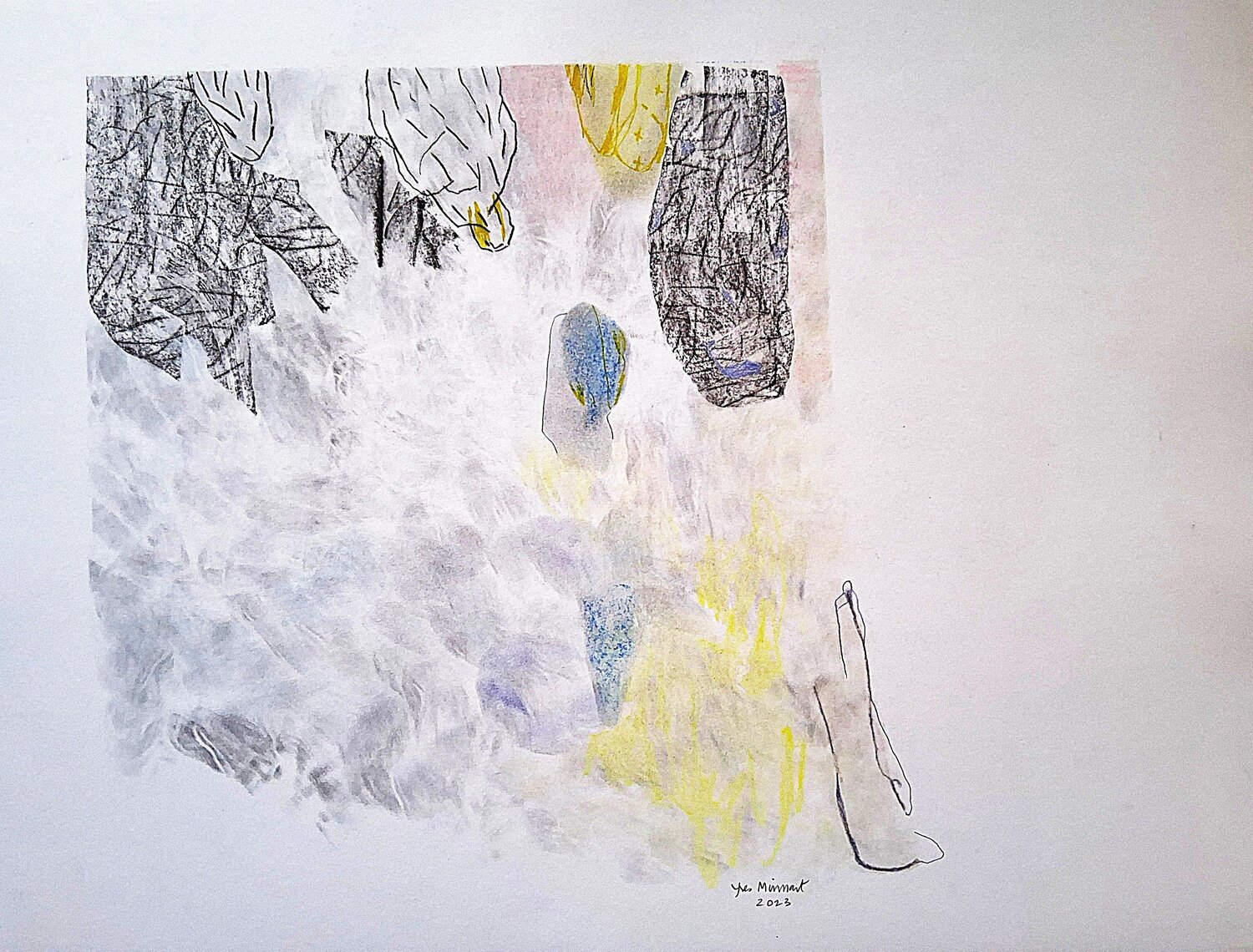 Chatoiements yves minssart Drawing for sale