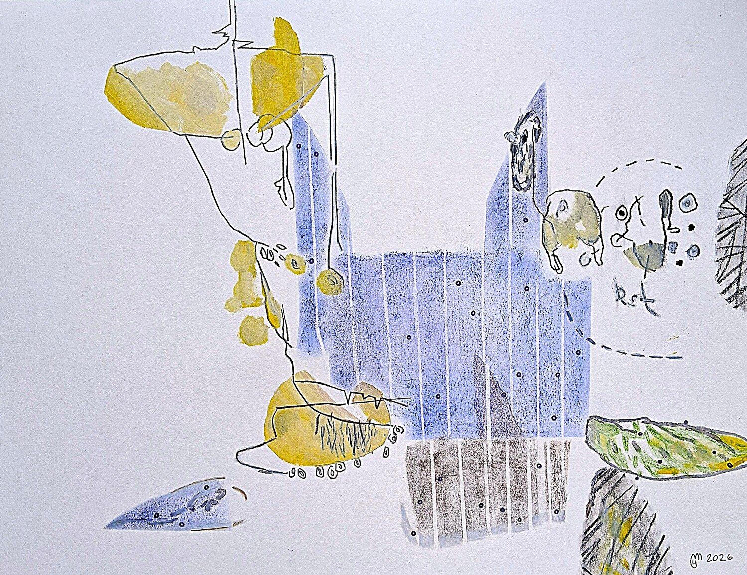 Les pointes bleues yves minssart Drawing for sale