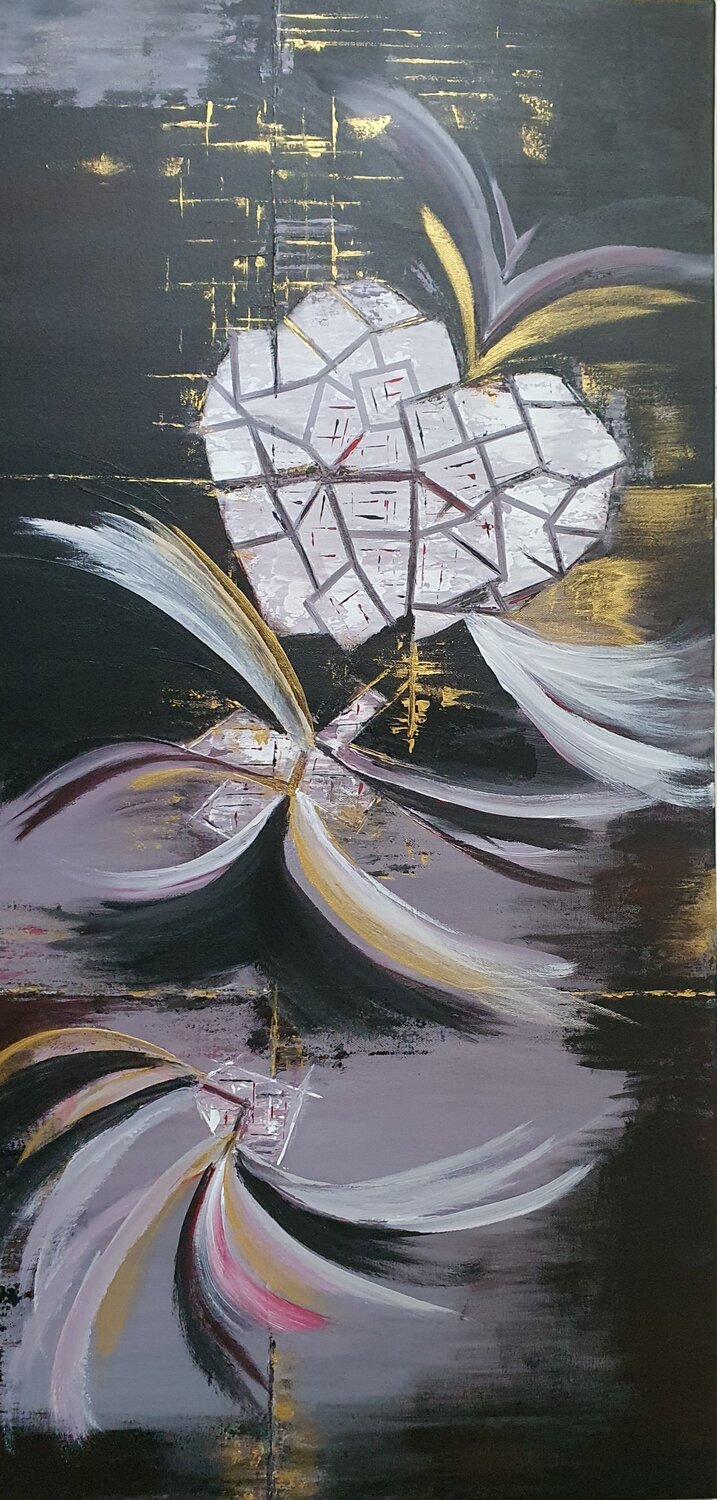 "Kintsugi of My Soul" / Shattered and Golden Gordana Brousek Original painting for sale