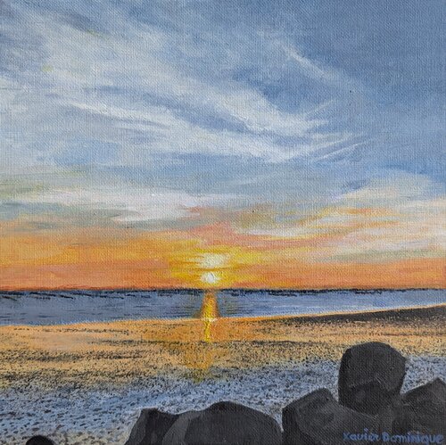 Coucher de soleil sur le Pertuis Breton by Xavier Bertrand, Painting for Sale on Select