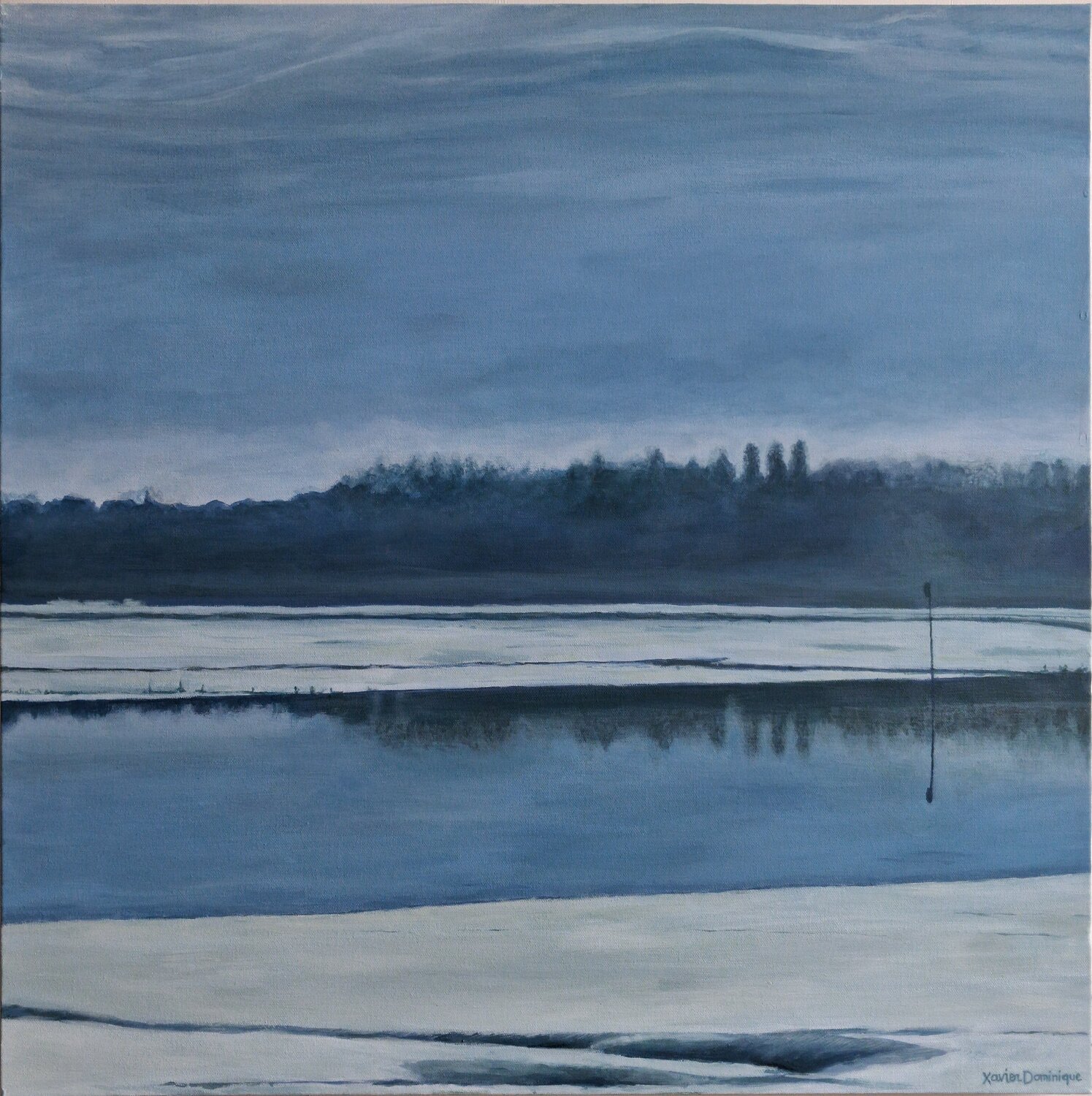 Entre ciel et eau saumâtre Xavier Bertrand Original painting for sale