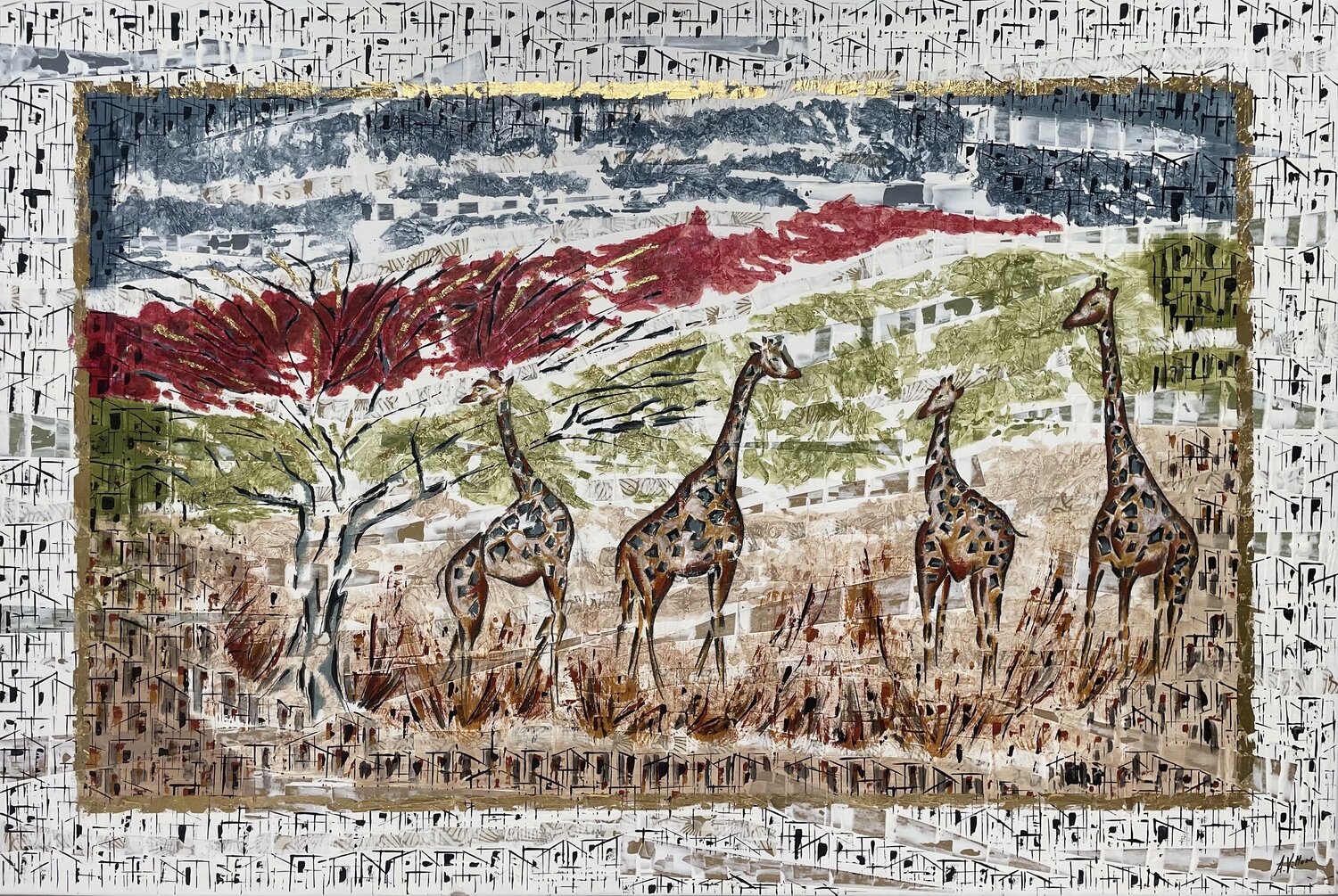 L'oro oltre - Savana Angelica Vittone Original painting for sale