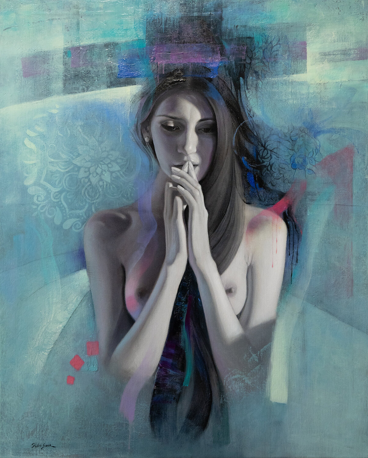 The silence between the notes Pedro Sanz Original painting for sale