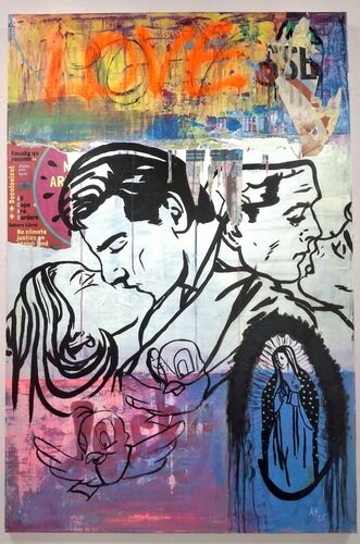 Kisswall "Heterokuss" by Achim Horras, Painting for Sale on Select