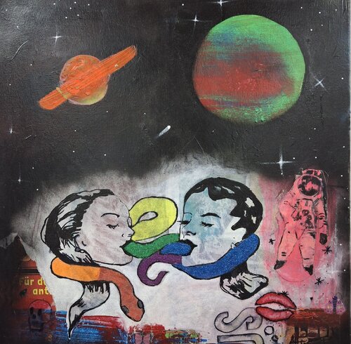 Frauenkuss by Achim Horras, Painting for Sale on Select