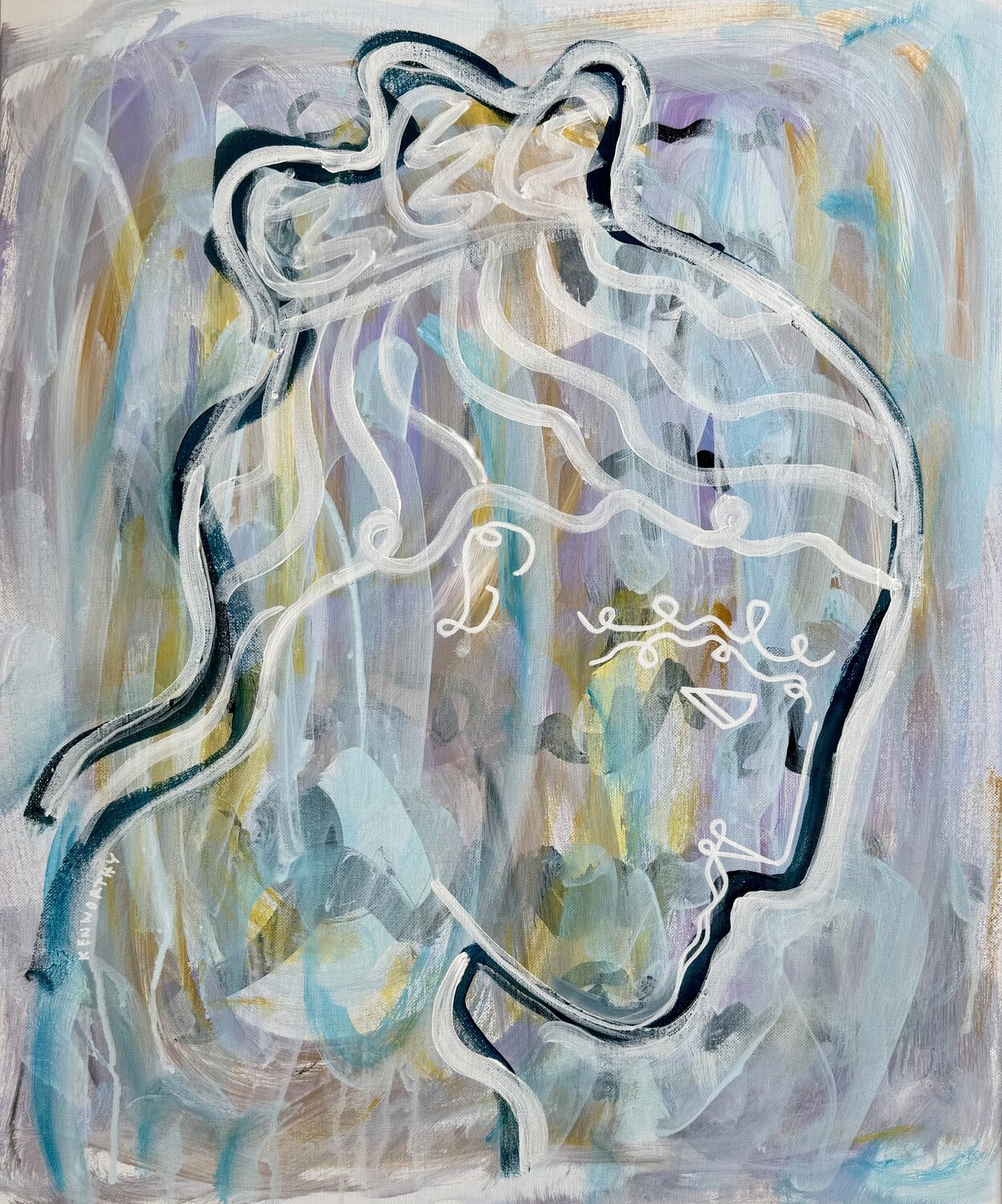 Lady Cousteau Steven Kenworthy Original painting for sale
