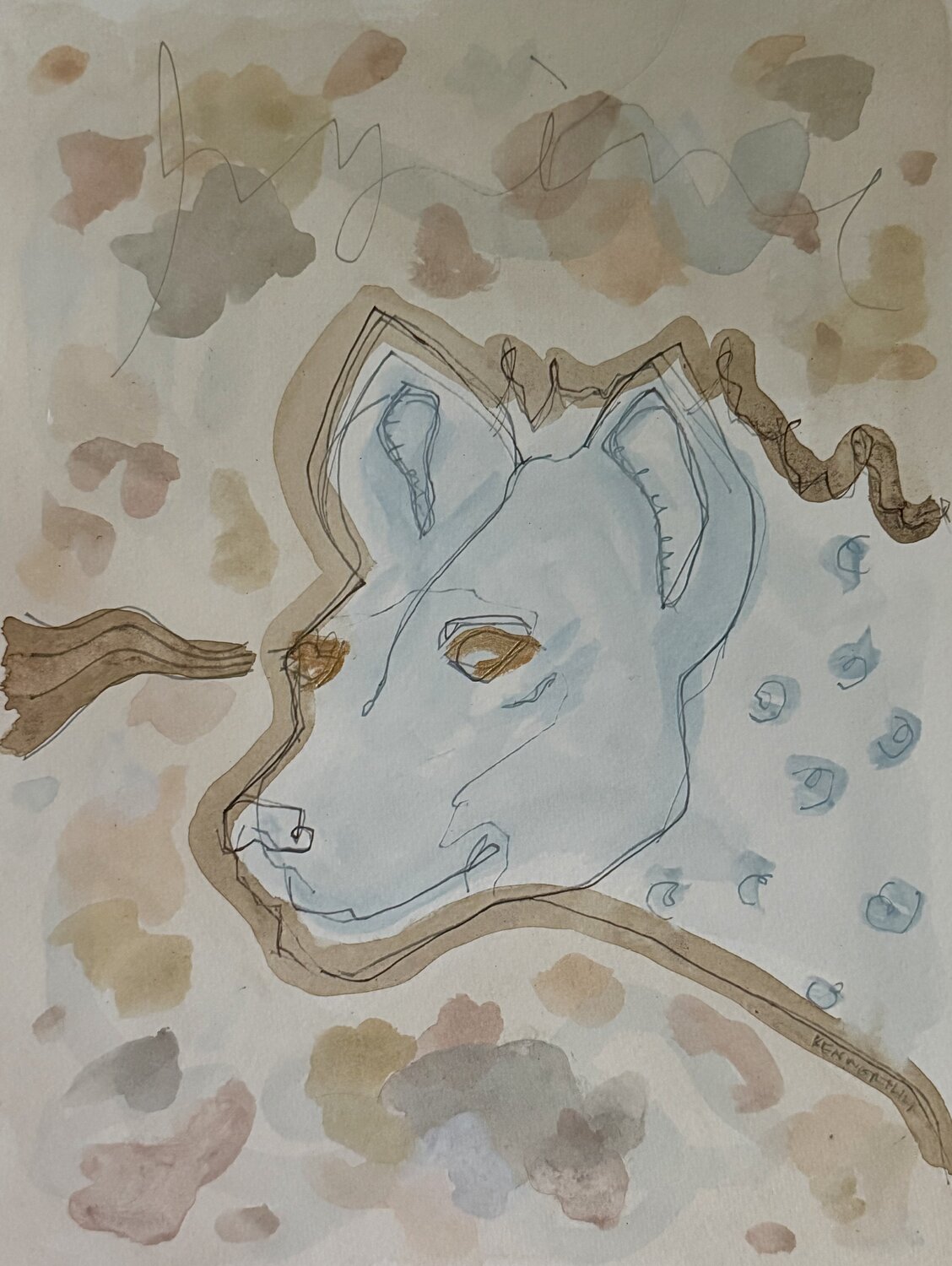 Hyène Steven Kenworthy Original painting for sale