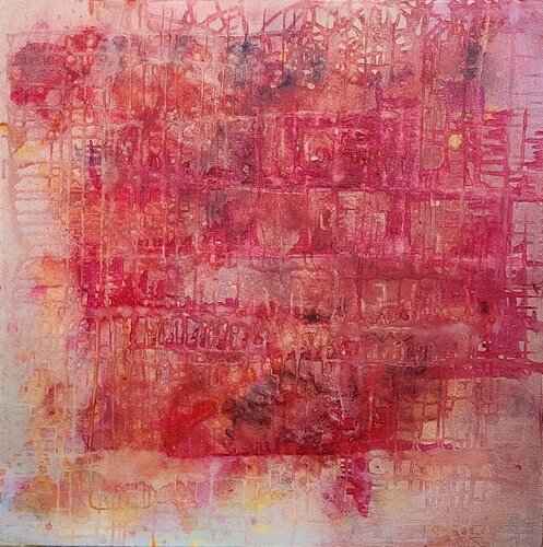 Crimson Lattice by Elena Shcherbina, Painting for Sale on Select