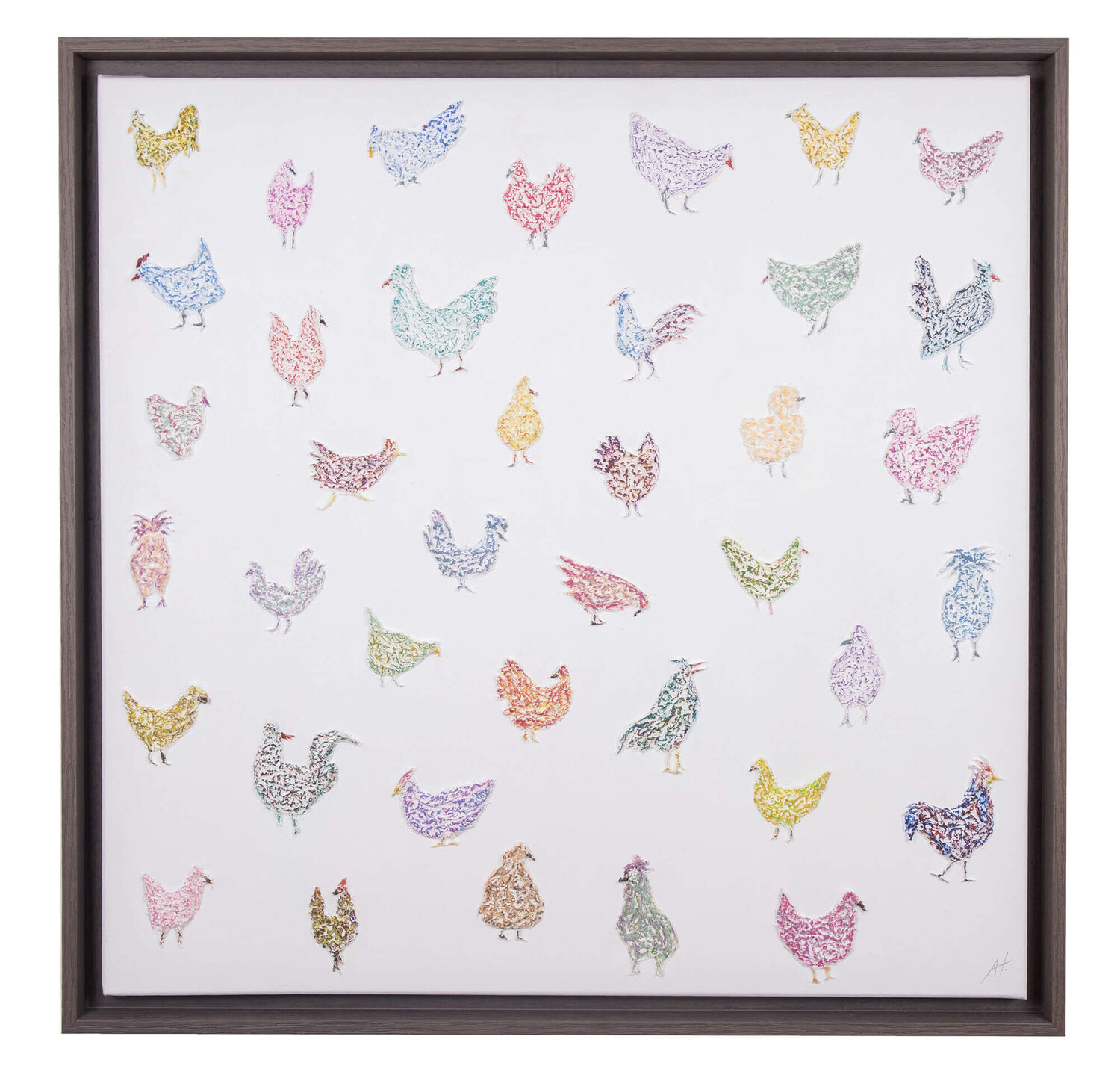 39 little chickens Ana Hercigonja Gutschy Original painting for sale