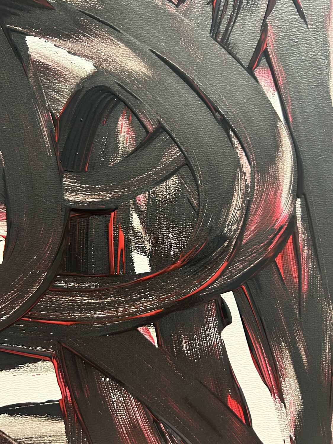 Untitled - Black&Red Sébastien Gavazzi Original painting for sale