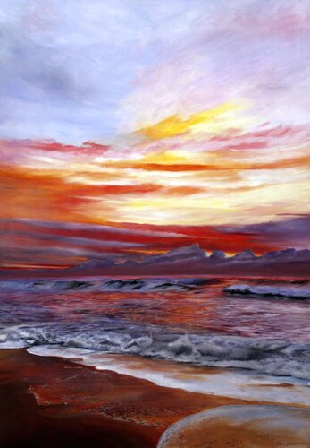 Ein pinker Morgen by Simone Miksch, Painting for Sale on Select