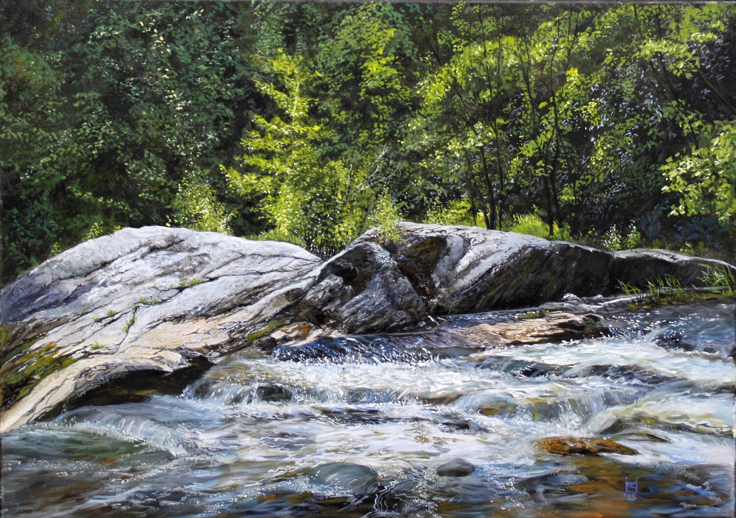 Wasser und Steine Simone Miksch Original painting for sale