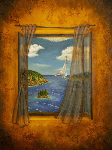 Beyond the Window by Gergely Fabian, Painting for Sale on Select