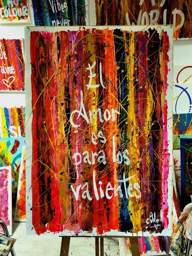 EL AMOR ES PARA LOS VALIENTES by Paco Soleil, Painting for Sale on Select