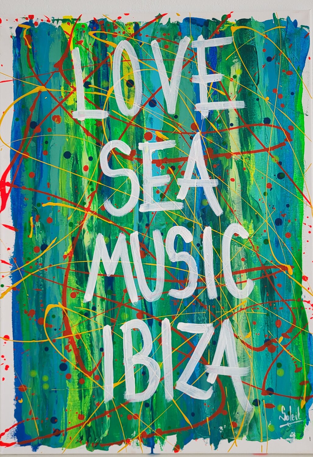 LOVE, SEA, MUSIC...IBIZA Paco Soleil Original painting for sale