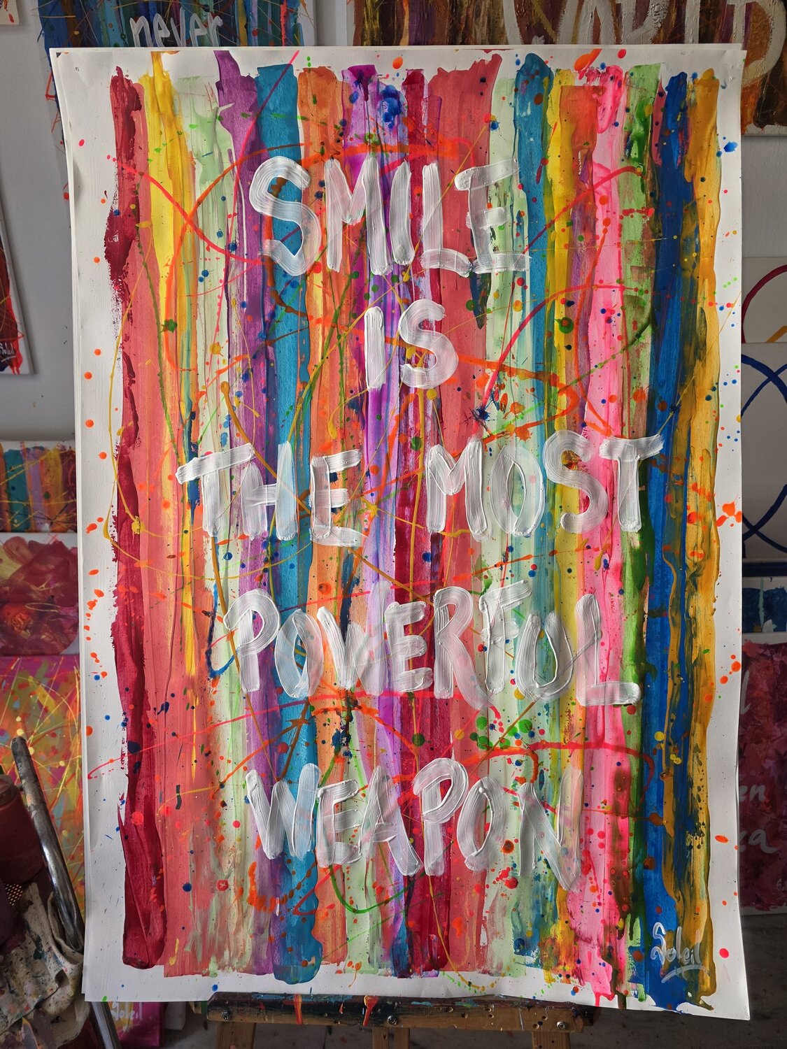 SMILE WEAPON Paco Soleil Original painting for sale